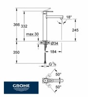 GROHE QUADRA MONOMANDO LAVABO